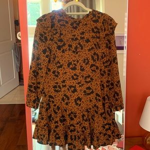 Topshop Long Sleeve Leopard Print Dress in Women’s Size 4